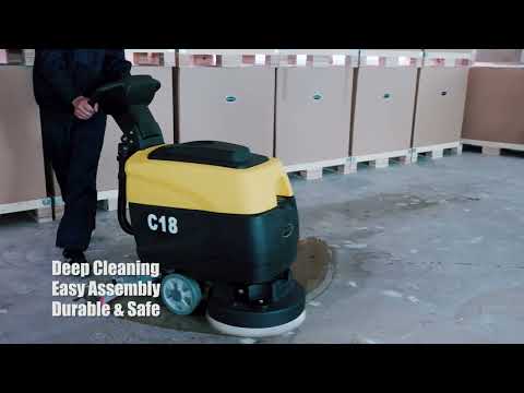 Battery Powered Floor Scrubber C18 Rental  Floor Scrubber Rental –  FloorScrubberRental